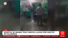 Hospital se inunda tras lluvias por huecos en calaminas en Satipo