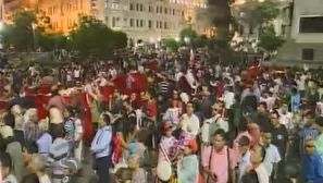 La marcha terminó en la Plaza San Martín. Foto: captura de TV