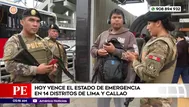 Hoy vence estado de emergencia en 14 distritos de Lima y Callao