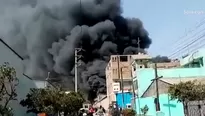 Incendio en Huachipa. Foto: captura de video Canal N.