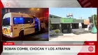 Huachipa: Roban combi a disparos y los atrapan tras chocar