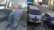 Huachipa: vecinos evitan robo de una minivan y retienen a ladron