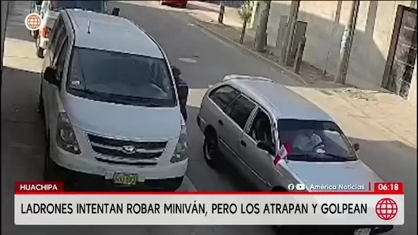 Propietaria y trabajadores evitan el robo de una minivan y retienen a ladron en Huachipa/ América Noticias Propietaria y trabajadores evitan el robo de una minivan y retienen a ladron en Huachipa/ América Noticias