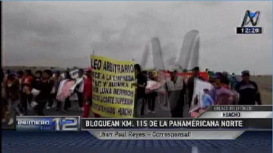 Bloquean Panamericana Norte en Huacho. Foto: Captura de Tv Canal N.