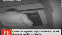 Cámaras registraron momento en el que delincuente robó caja fuerte. Foto: captura de TV