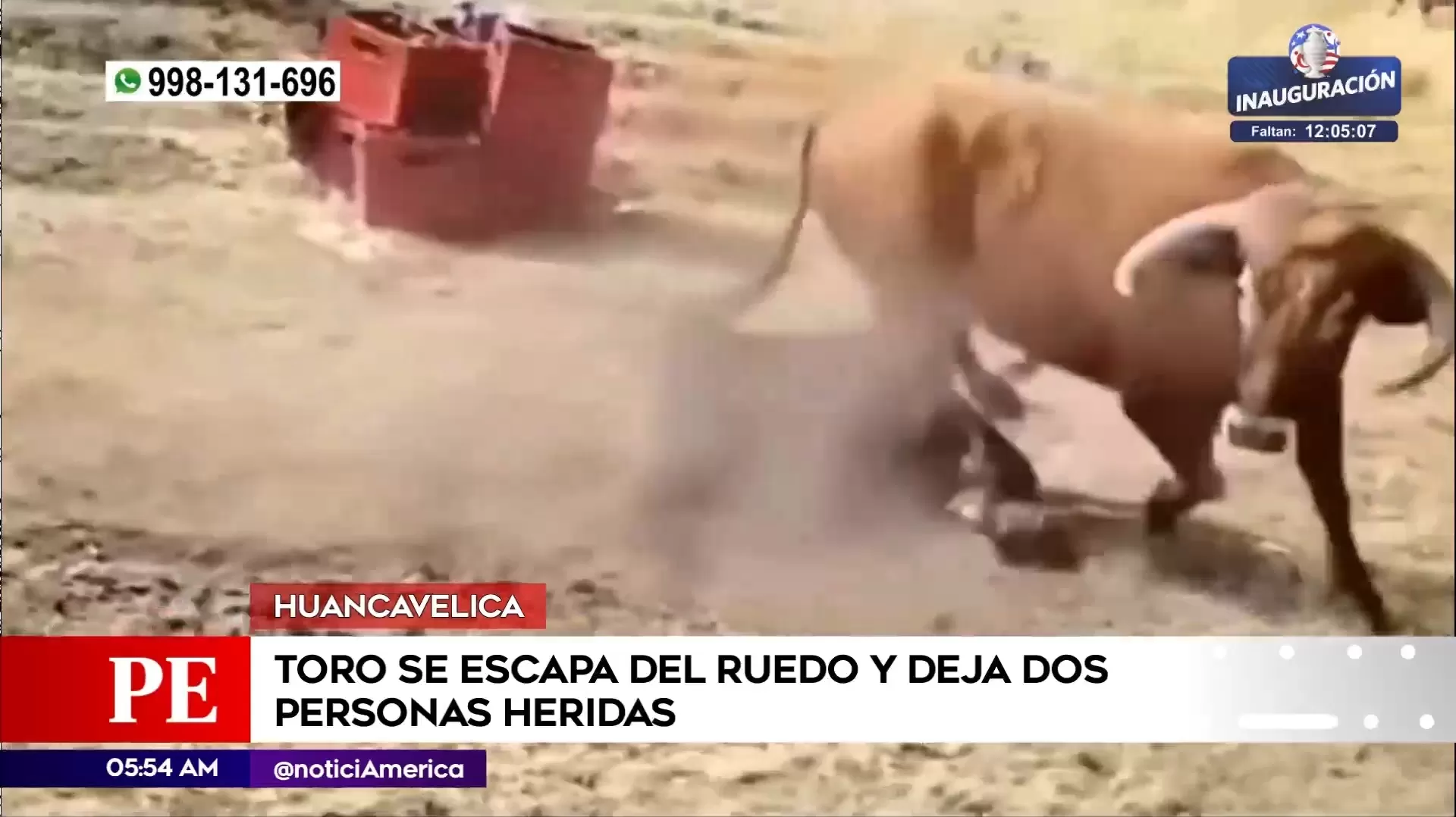 Toro escapó de ruedo en Huancavelica. Foto: América Noticias