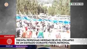 Estrado colapsó durante fiesta patronal en Huancayo. Foto y video: América Noticias