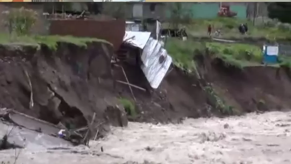 Casas cedieron ante el incremento del caudal del río Cunas en Pilcomayo / Captura: Canal N