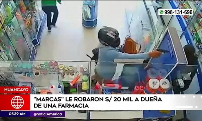 Huancayo: Marcas robaron S/ 20 mil a dueña de farmacia