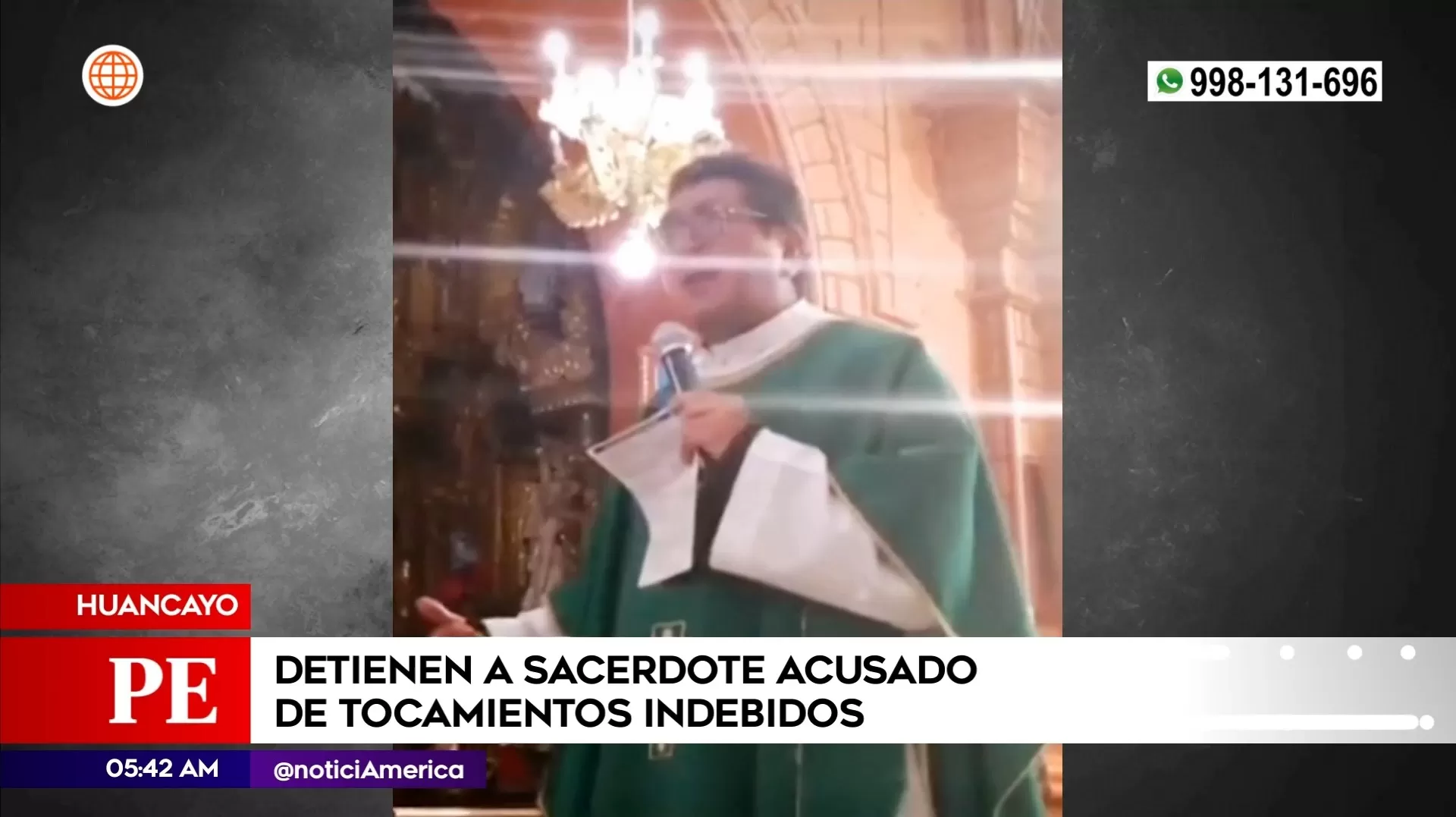 Sacerdote acusado de tocamientos indebidos en Huancayo. Foto: América Noticias