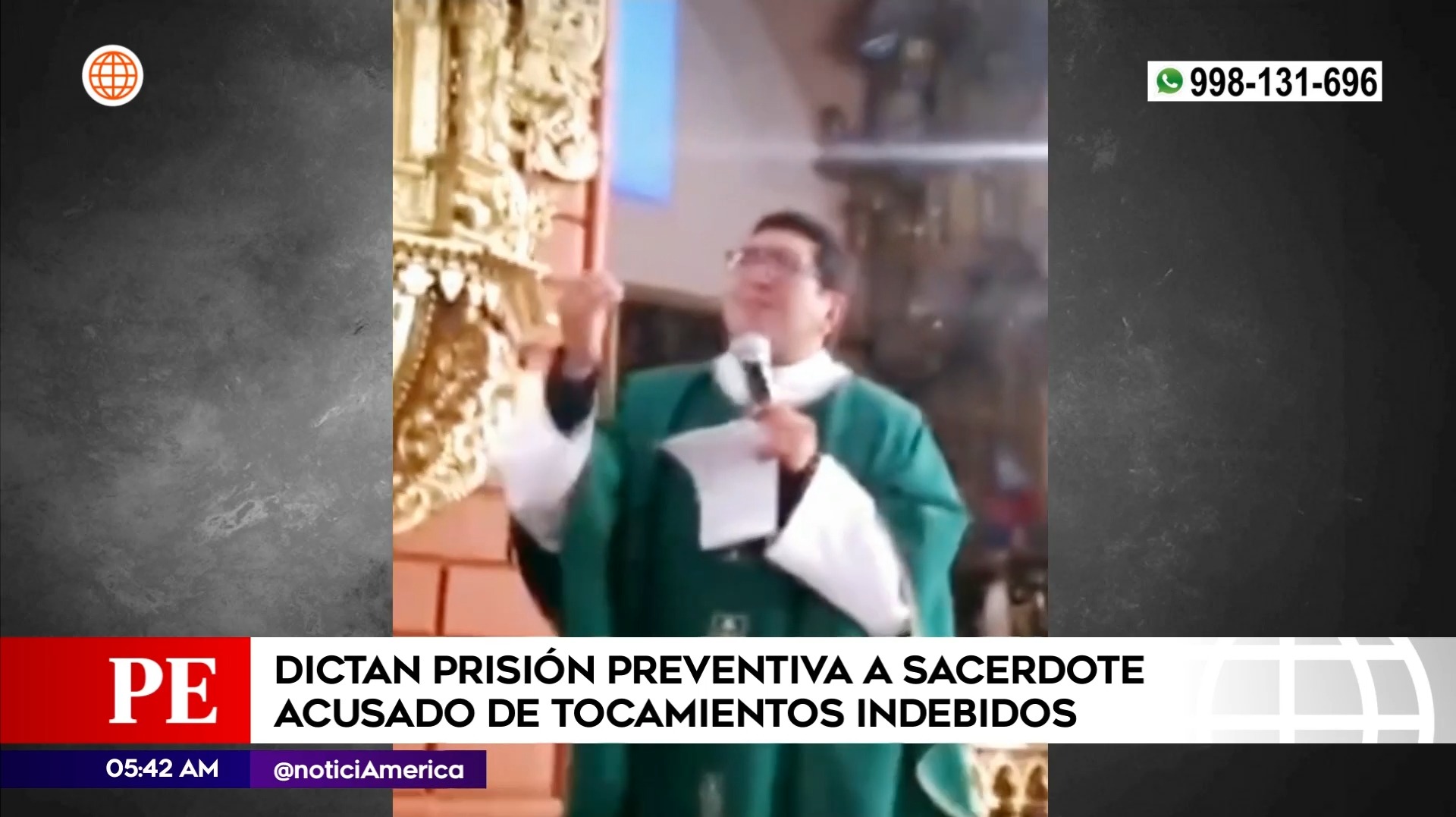 Prisión preventiva a sacerdote en Huancayo. Foto: América Noticias