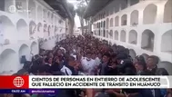 Huánuco: Cientos de personas asistieron a entierro de adolescente que murió en accidente