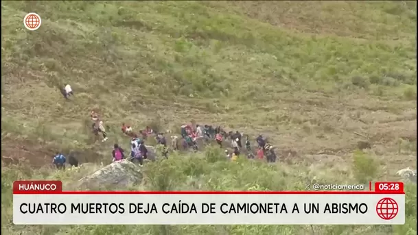 Huánuco: Cuatro muertos tras caída de camioneta a abismo. Foto: América Noticias