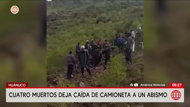Huánuco: Cuatro muertos tras caída de camioneta a abismo. Foto: América Noticias