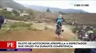 Huánuco: Piloto de motocross atropella a espectador que cruzó vía durante competencia