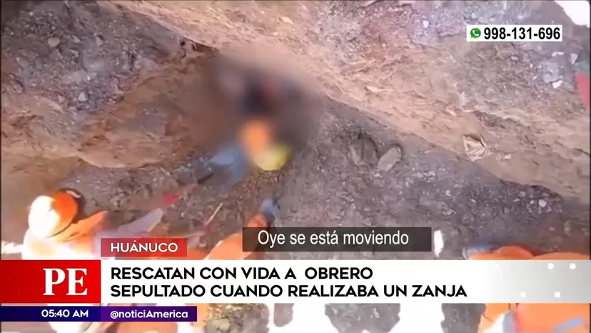 Huánuco: Rescatan con vida a obrero sepultado cuando trabajaba en zanja