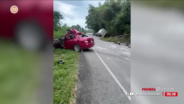 Huánuco: Tres muertos en accidente en carretera Fernando Belaúnde Terry. Foto: América Noticias Huánuco: Tres muertos en accidente en carretera Fernando Belaúnde Terry. Foto: América Noticias