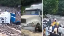 Vehículos de carga quedaron atrapados tras caída de huaico en carretera Huánuco - Tingo María - Foto y video: Canal N