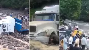 Vehículos de carga quedaron atrapados tras caída de huaico en carretera Huánuco - Tingo María - Foto y video: Canal N