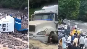 Vehículos de carga quedaron atrapados tras caída de huaico en carretera Huánuco - Tingo María - Foto y video: Canal N