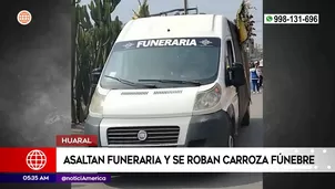 Asaltan funeraria y se llevan carroza fúnebre en Huaral. Foto y video: América Noticias