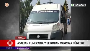 Asaltan funeraria y se llevan carroza fúnebre en Huaral. Foto y video: América Noticias