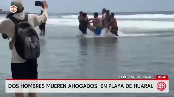 Dos hombres mueren ahogados tras rescatar a dos mujeres en playa de Huaral. Foto: América Noticias