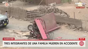 Tres miembros de una familia mueren tras caída de motocarguero en Huarochirí. Foto y video: América Noticias
