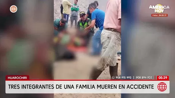 Tres miembros de una familia mueren tras caída de motocarguero en Huarochirí. Foto: América Noticias Tres miembros de una familia mueren tras caída de motocarguero en Huarochirí. Foto: América Noticias