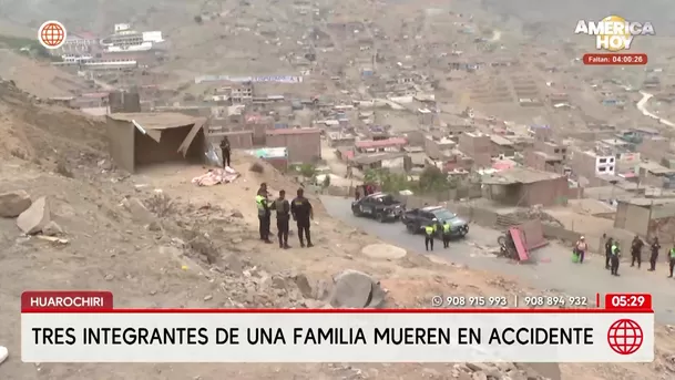 Tres miembros de una familia mueren tras caída de motocarguero en Huarochirí. Foto: América Noticias Tres miembros de una familia mueren tras caída de motocarguero en Huarochirí. Foto: América Noticias