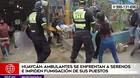 Huaycán: Ambulantes y serenos se enfrentaron durante operativo