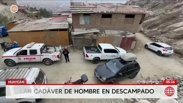 Huaycán: Hallan cadáver de transportista de 25 años en descampado. Foto: América Noticias