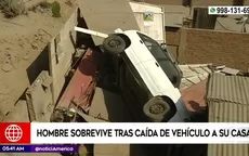 Huaycán: Un hombre sobrevivió tras la caída de un vehículo sobre su casa  - Noticias de huaycan