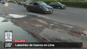 Vecinos y conductores denuncian que los huecos en las pistas causan choques y altos gastos mecánicos. Video: Cuarto Poder