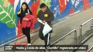 Huida y caída de alias 'Cuchillo' registrada en video