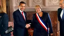 Humala saluda a Bachelet. Foto: correodelsur.com