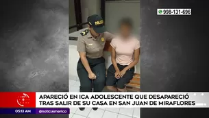 Apareció adolescente desaparecida. Foto y video: América Noticias 