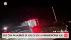 Ica: Bus con pasajeros volcó tras ser arrastrado por huaico