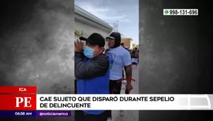 Los amigos del fallecido realizaron disparos frente a la gente que acudió al funeral.