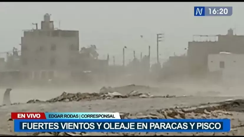 Ica: Fuertes vientos y oleaje en Paracas y Pisco