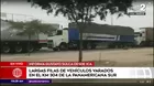 Ica: Larga cola de vehículos por nuevo bloqueo de la Panamericana Sur