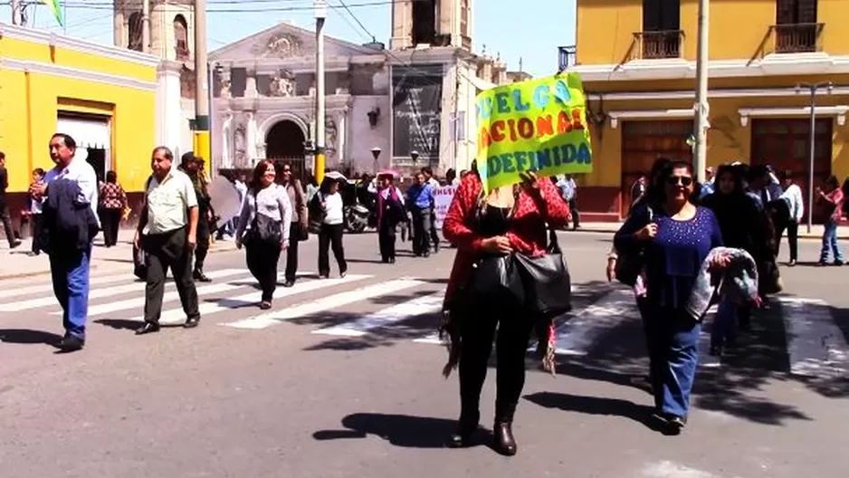 Huelga de profesores. Foto: Canal N