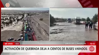 Ica: Cientos de pasajeros varados en la Panamericana Sur por activación de quebrada. Foto y video: América Noticias