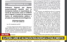 Ica: Pedirán carné de vacunación contra la COVID-19 para ingresar a ciertos locales - Noticias de hospital-regional-ica