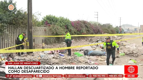 Identifican a joven hallado descuartizado en San Juan de Miraflores. Foto: América Noticias