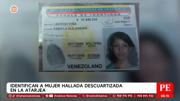 Identifican a mujer hallada descuartizada en La Atarjea. Foto: América Noticias