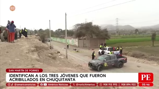 Identifican a los tres jóvenes que fueron acribillados en San Martín de Porres. Foto: América Noticias