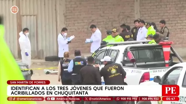 Identifican a los tres jóvenes que fueron acribillados en San Martín de Porres. Foto: América Noticias