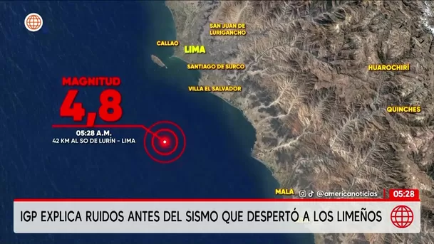 IGP explica el origen del sonido previo al sismo en Lima. Foto: América Noticias IGP explica el origen del sonido previo al sismo en Lima. Foto: América Noticias