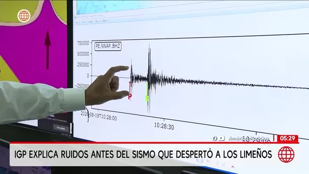IGP explica el origen del sonido previo al sismo en Lima. Foto: América Noticias IGP explica el origen del sonido previo al sismo en Lima. Foto: América Noticias